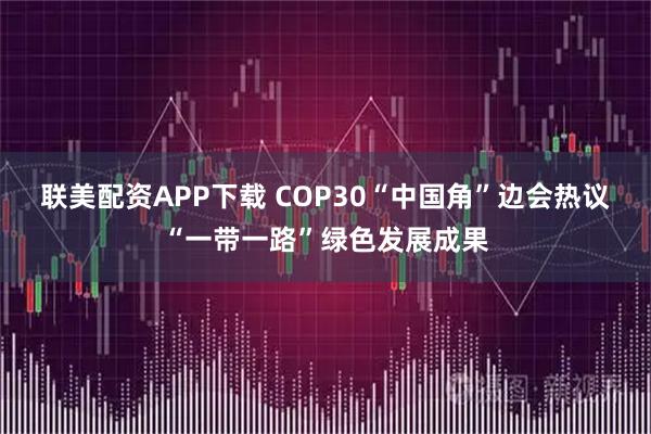 联美配资APP下载 COP30“中国角”边会热议“一带一路”绿色发展成果